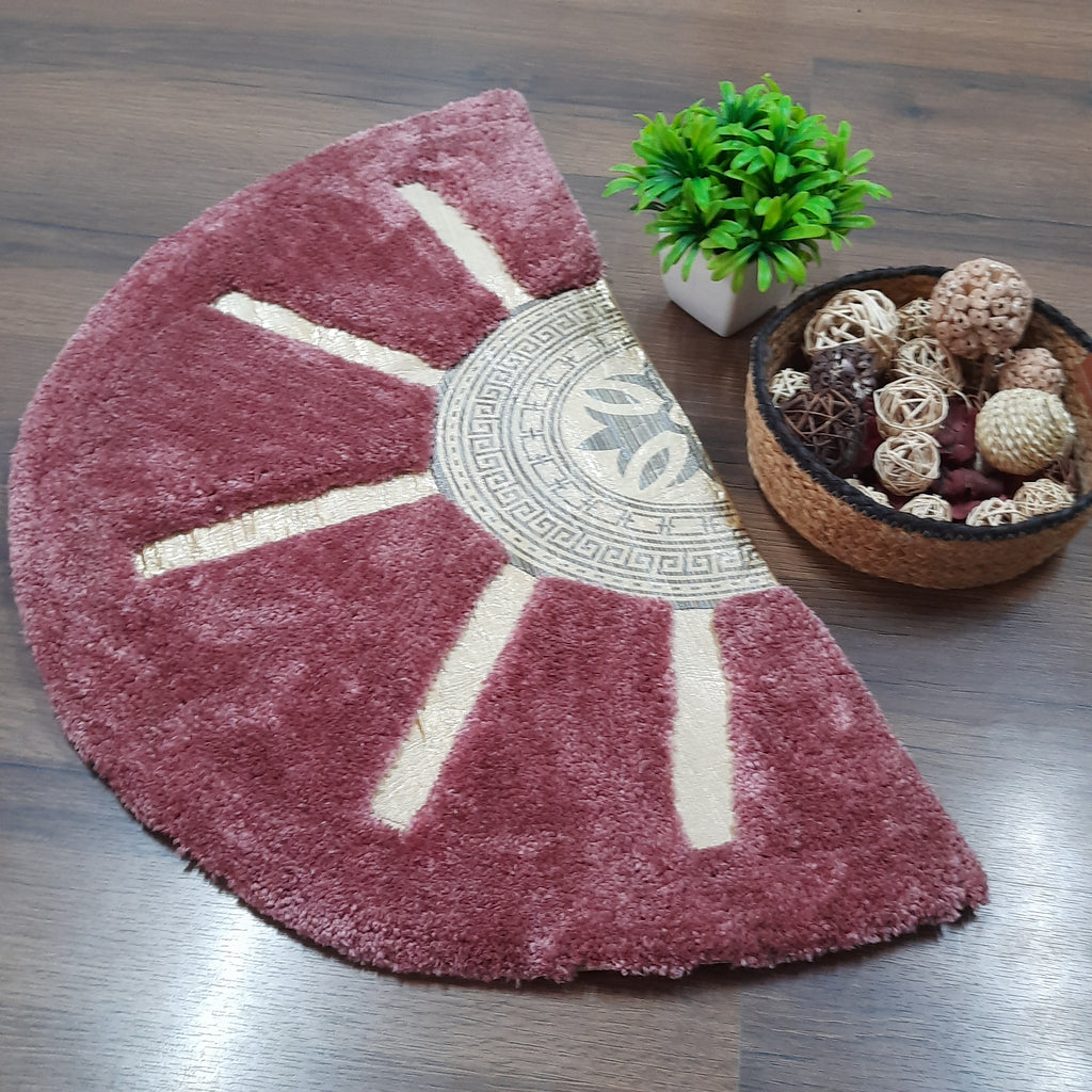 Avioni Divine Collection | Luxury Golden/Silver Touch Tufted Rug In Brightening Sun Soft And Plush Handmade Door Mats | Pooja Mats | BathMats -45 cms x 75 cms