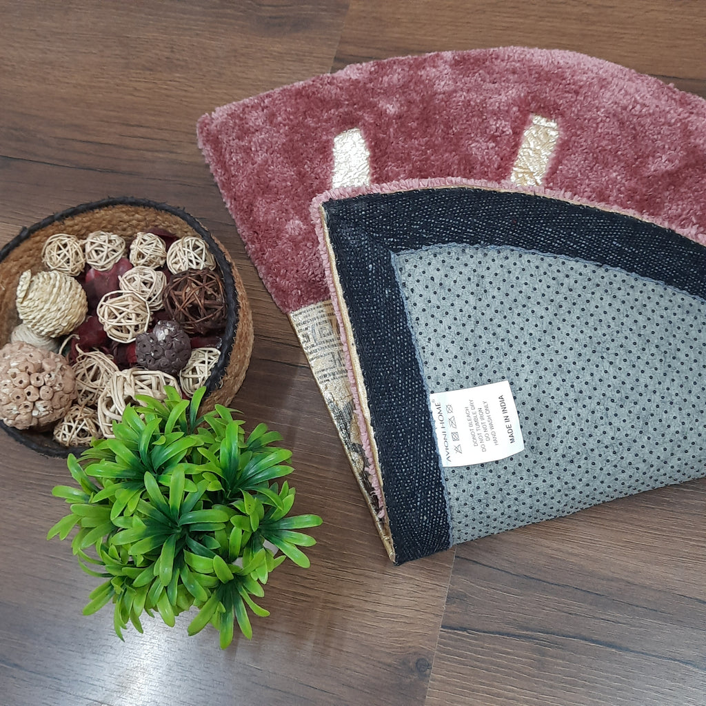 Avioni Divine Collection | Luxury Golden/Silver Touch Tufted Rug In Brightening Sun Soft And Plush Handmade Door Mats | Pooja Mats | BathMats -45 cms x 75 cms