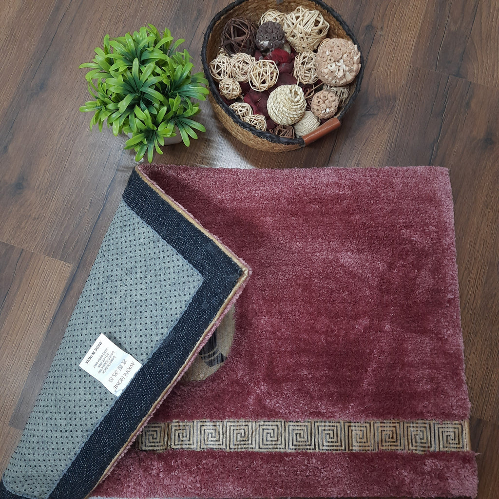 Avioni Divine Collection | Luxury Golden/Silver Touch Tufted Rug In Beautiful-Nameste Soft And Plush Handmade Door Mats | Pooja Mats | BathMats -45 cms x 75 cms