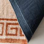 Avioni Luxury Collection- Plush Luxury Beige and Brown Carpet with Greek Border Design -Different Sizes- Carpet for Living Room