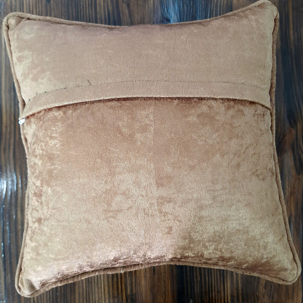 Cushion Cover – Bird on Floral Branch Golden Beautiful Design – 40cm x 40cm (~16″ x 16″)