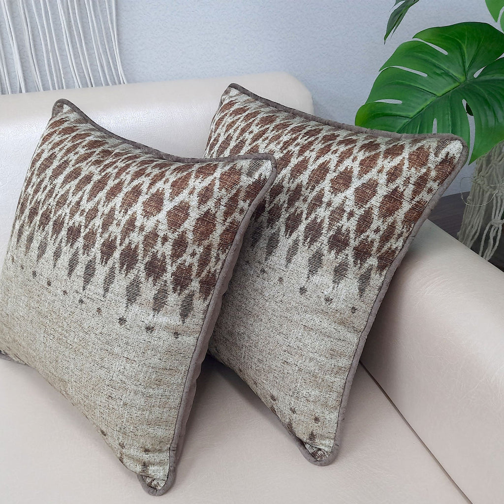 Cushion Cover  – Contemporary Brown Design – 40cm x 40cm (~16″ x 16″)