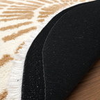 Avioni Home Atlas Collection - Moroccan Style Microfiber Round Carpet In Beige & White| Soft, Non-Slip, Easy to Clean