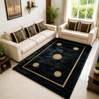 Avioni Divine Collection | Luxury Golden Touch With Black Soft And Plush Living Room Rugs | Different Sizes | Carpet for Living Room