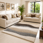 Avioni Atlas Collection- Micro Brown Waves Carpets In Different Colours-Different Sizes
