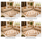 Avioni Home Atlas Collection - Moroccan Style Microfiber Carpet In Beige and White | Soft, Non-Slip, Easy to Clean