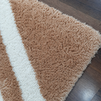 Avioni Home Atlas Collection - Moroccan Style Microfiber Carpet In Beige and White | Soft, Non-Slip, Easy to Clean
