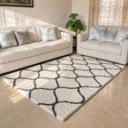 Avioni Atlas Collection- Micro Moroccan Lattice Carpets In Cream And Gray-Different Sizes