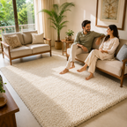 Avioni Atlas Collection- Micro Plain Cream Colour Soft Carpet -Different Sizes