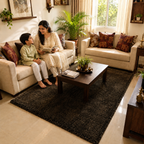 Avioni Home Atlas Collection - Moroccan Style Microfiber  Carpet In Plain Brown| Soft, Non-Slip, Easy to Clean