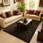Avioni Home Atlas Collection - Moroccan Style Microfiber  Carpet In Plain Brown| Soft, Non-Slip, Easy to Clean