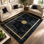 Avioni Divine Collection | Luxury Golden Touch With Black  Soft And Plush Handmade Living Room Rugs | Different Sizes | Carpet for Living Room