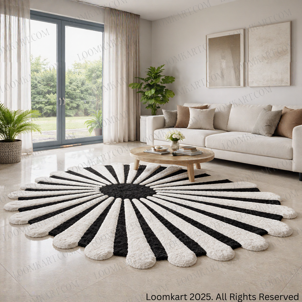The Elevate Collection from Loomkart | Noir Ivory Bloom Luxe Carpet | Luxury Statement Carpets