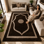 Avioni Divine Collection | Luxury Golden Touch With Coffee Ethnic Design Soft And Plush Handmade Living Room Rugs | Different Sizes | Carpet for Living Room
