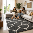 Avioni Atlas Collection- Micro Dark Gray Moroccon Design Carpet -Different Sizes