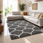 Avioni Atlas Collection- Micro Dark Gray Moroccon Design Carpet -Different Sizes