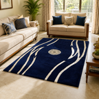 Avioni Divine Collection | Luxury Golden Touch With Blue Cross Design Soft And Plush Handmade Living Room Rugs | Different Sizes | Carpet for Living Room