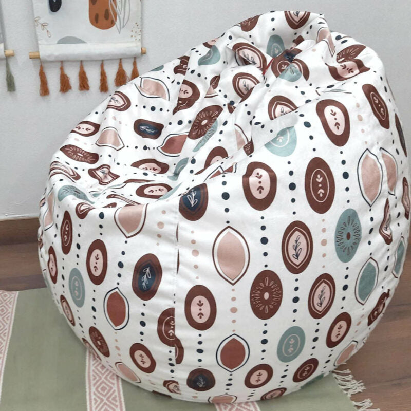 BIGMO Boho Pattern Bean Bags XXL Velvet Very Luxurious Soft Touch and Easy to Wash – Separate Inner – With Beans