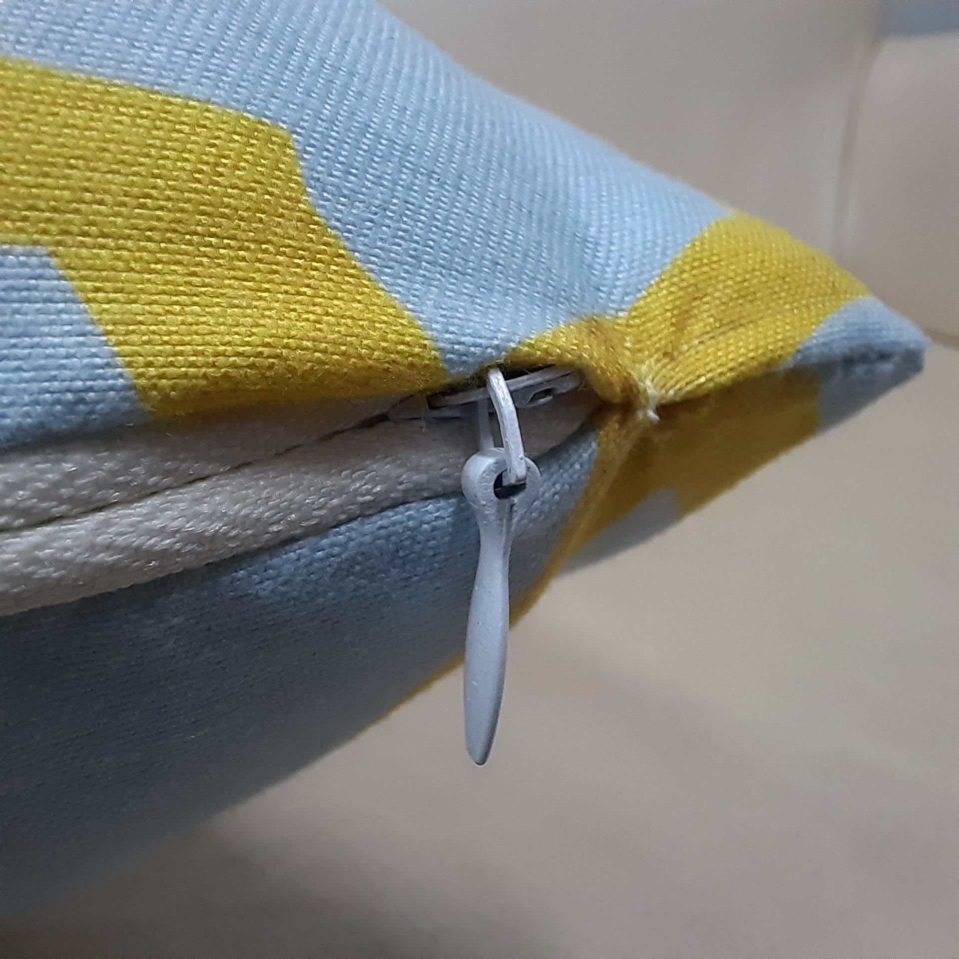 Riviera Collection-Cushion Covers In Glace Cotton For Regular Use –Yellow Moroccan Design– 40cm x 40cm (~16″ x 16″) – Set of 5