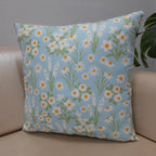 Riviera Collection-Cushion Covers In Glace Cotton For Regular Use –Bunch Of Flowers – 40cm x 40cm (~16″ x 16″) – Set of 5
