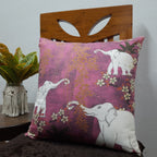 Riviera Collection-Cushion Covers In Glace Cotton For Regular Use –White Elephants Symbol of Peace – 40cm x 40cm (~16″ x 16″) – Set of 5