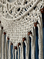 Avioni Home Boho Collection – Hand-Knitted Wall Hanging with Mirror-50cm width x 70cm height.