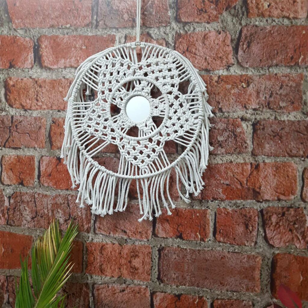 Avioni Home Boho Collection – Mirror in Macramé -40×40 cms