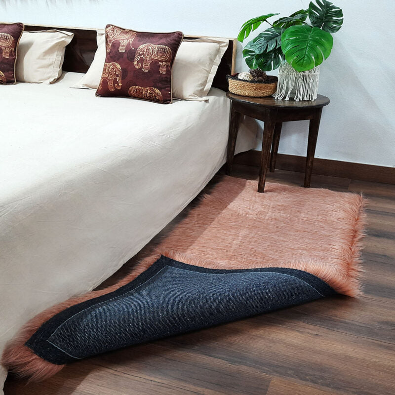 Loomkart – Double Shade Avioni Ultra Soft Faux Fluffy Fur Carpet for Bedroom/Hallway/Pooja Room-Easily Hand Washable- 60X150cm