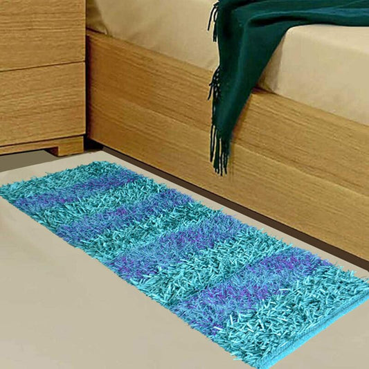 Buy Bed Side Runner /Shaggy Rugs(56 X 140 ) In Blue By Avioni