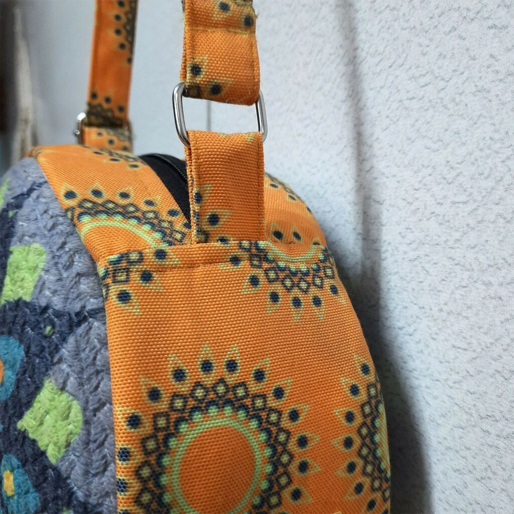 Premium Sling Bag for Women, Avioni Fashion Shoulder Bag, Bohemian Style-Peacock Rangoli, Braided Sides Round Sling Bag, Perfect For Gifts and Traveling-25 cms Diameter