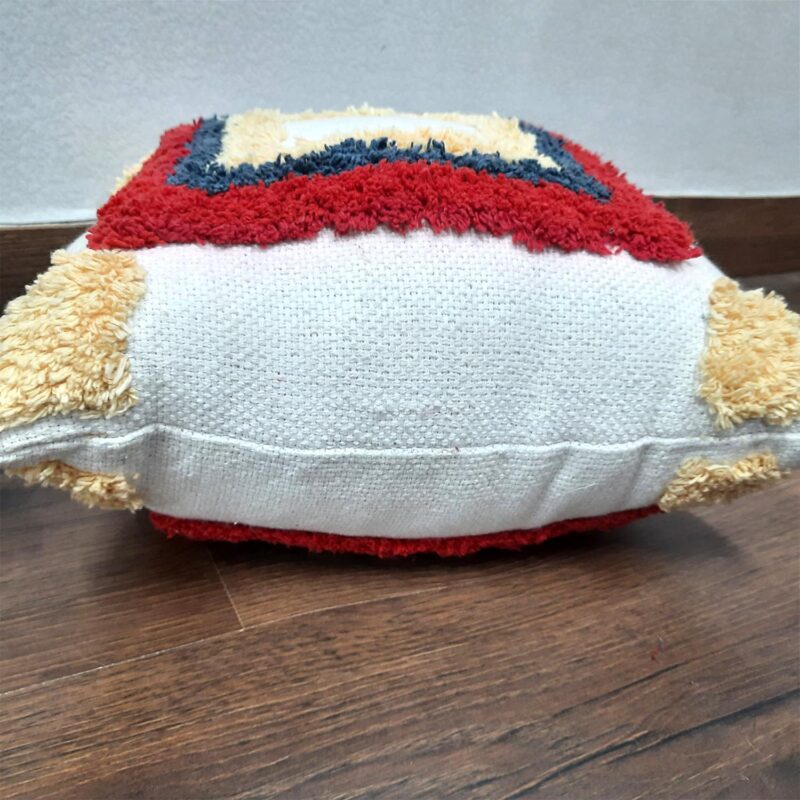 Hand Tufted 100% Cotton Sofa Cushion Cover With Zipper-FREE high quality Filler Included-18X18 Inch (45×45 cms)