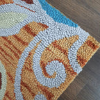 Wool Hand Tufted Floral Beautiful Yellow & Brown Tones Carpet | Loop Pile | Avioni -90cm x 150cm (~3×5 Feet)