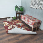 Wool Hand Tufted Floral Beautiful Carpet | Loop Pile | Avioni -90cm x 150cm (~3×5 Feet)