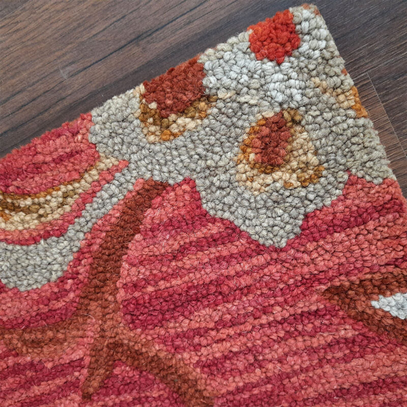 Wool Floral Beautiful Hand Tufted Carpet | Loop Pile | Avioni -90cm x 150cm (~3×5 Feet)