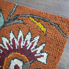 Wool Floral Beautiful Hand Tufted Rust Brown Carpet | Loop Pile | Avioni -90cm x 150cm (~3×5 Feet)