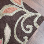 Wool Floral Beautiful Hand Tufted Carpet | Brown Loop Pile Rug | Avioni -90cm x 150cm (~3×5 Feet)
