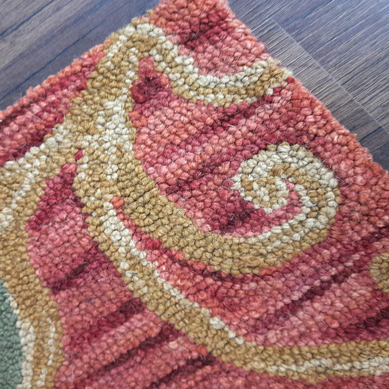 Wool Floral Beautiful Brown Hand Tufted Carpet | Loop Pile Rug | Avioni -90cm x 150cm (~3×5 Feet)