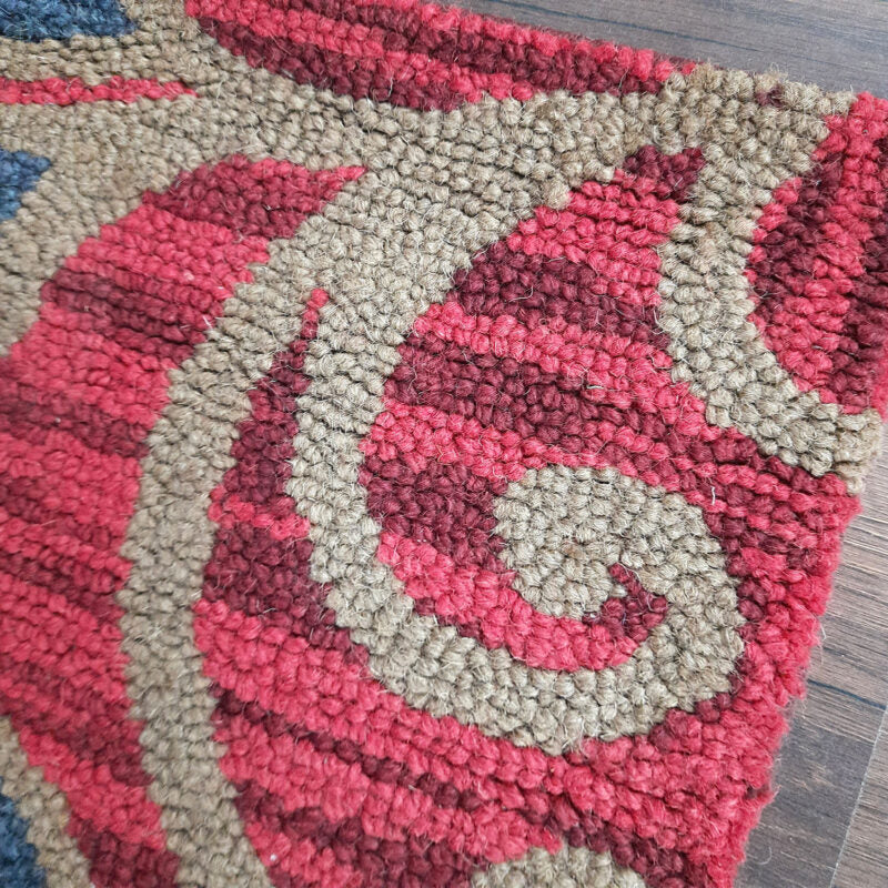 Wool Floral Beautiful Red Tone Hand Tufted Carpet | Loop Pile Rug | Avioni -90cm x 150cm (~3×5 Feet)