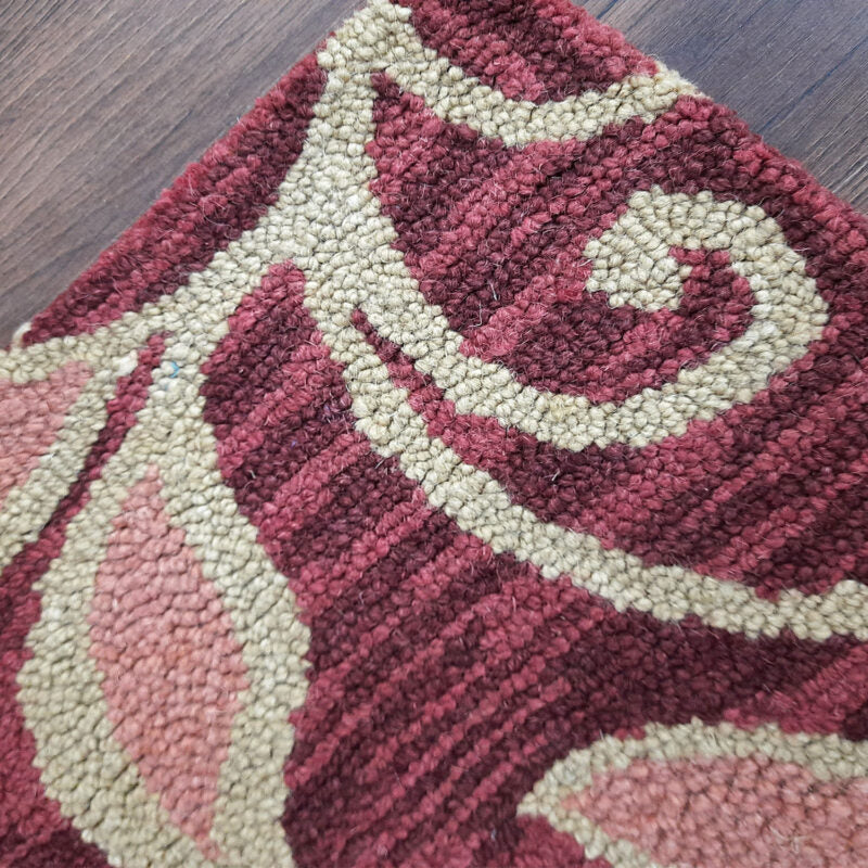 Wool Floral Beautiful Brown Tone Hand Tufted Carpet | Loop Pile Rug | Avioni -90cm x 150cm (~3×5 Feet)