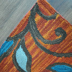 Wool Floral Beautiful Hand Tufted Brown Tone Carpet | Loop Pile Rug | Avioni -90cm x 150cm (~3×5 Feet)