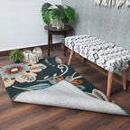 Wool Floral Hand Tufted Beautiful Carpet | Loop Pile Rug | Avioni -90cm x 150cm (~3×5 Feet)