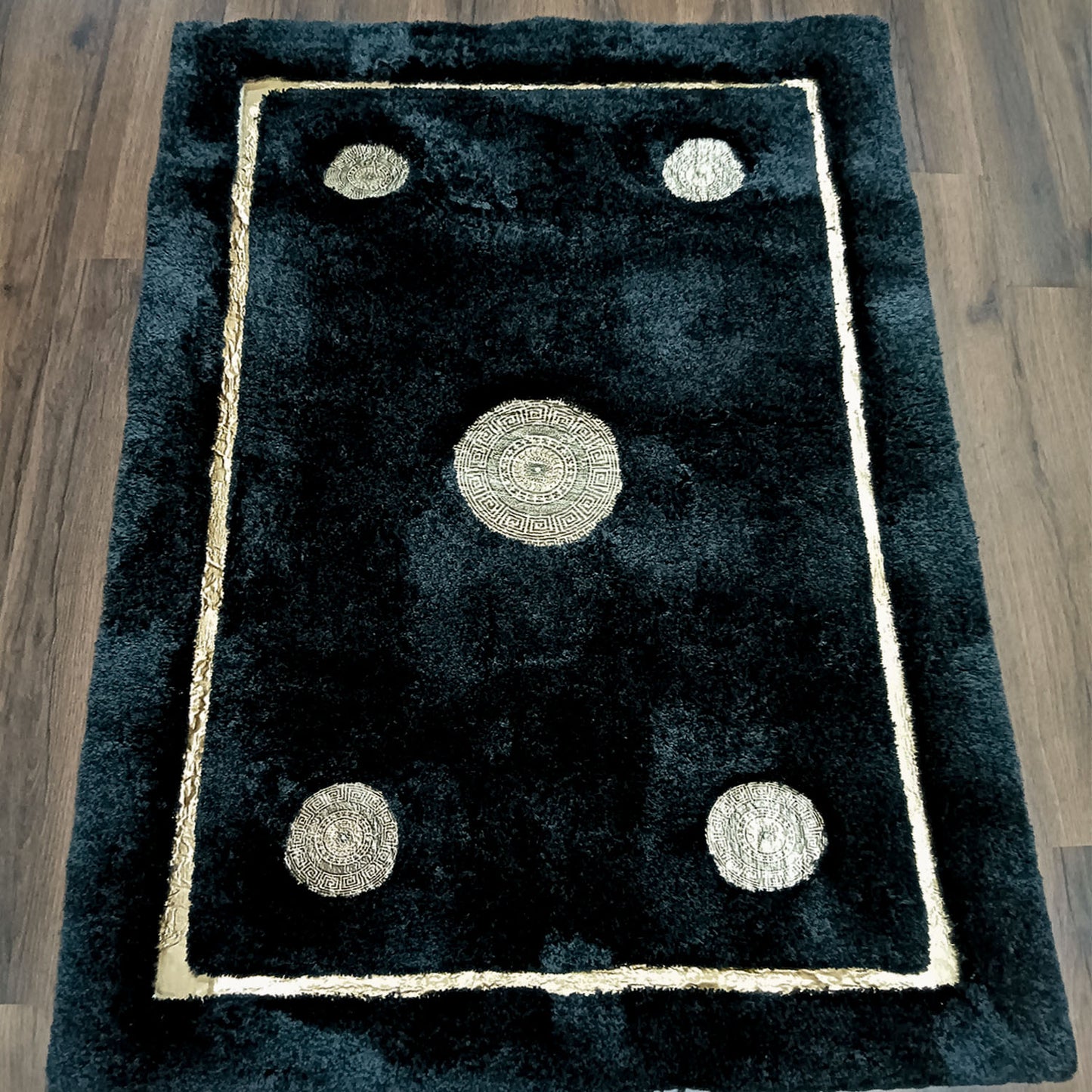 Avioni Divine Collection | Luxury Golden Touch With Black Soft And Plush Living Room Rugs | Different Sizes | Carpet for Living Room