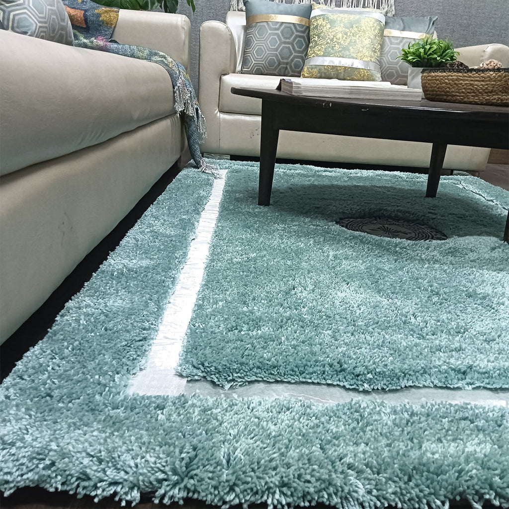 Avioni Divine Collection | Luxury Silver Touch With Aqua Soft And Plush Handmade Living Room Rugs | Different Sizes | Carpet for Living Room