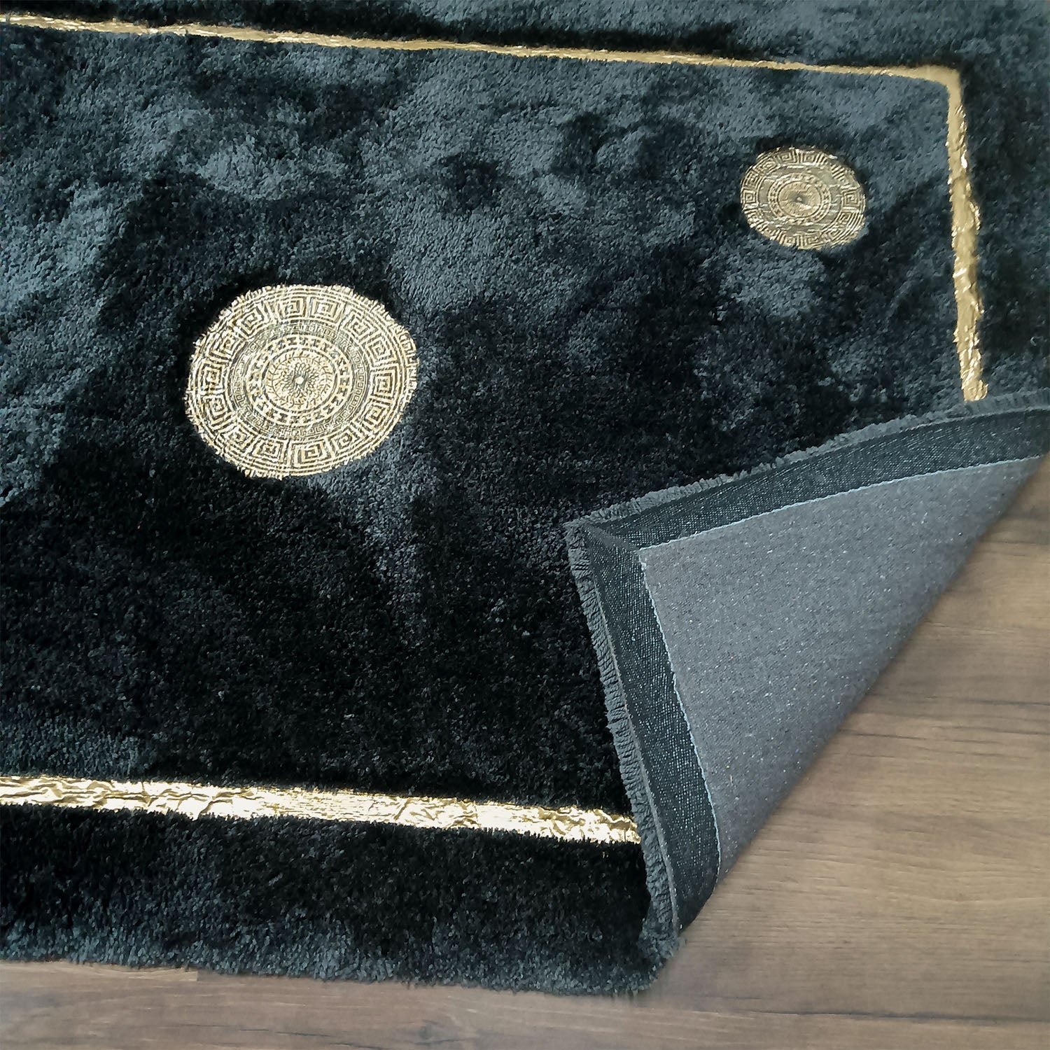 Avioni Divine Collection | Luxury Golden Touch With Black Soft And Plush Living Room Rugs | Different Sizes | Carpet for Living Room