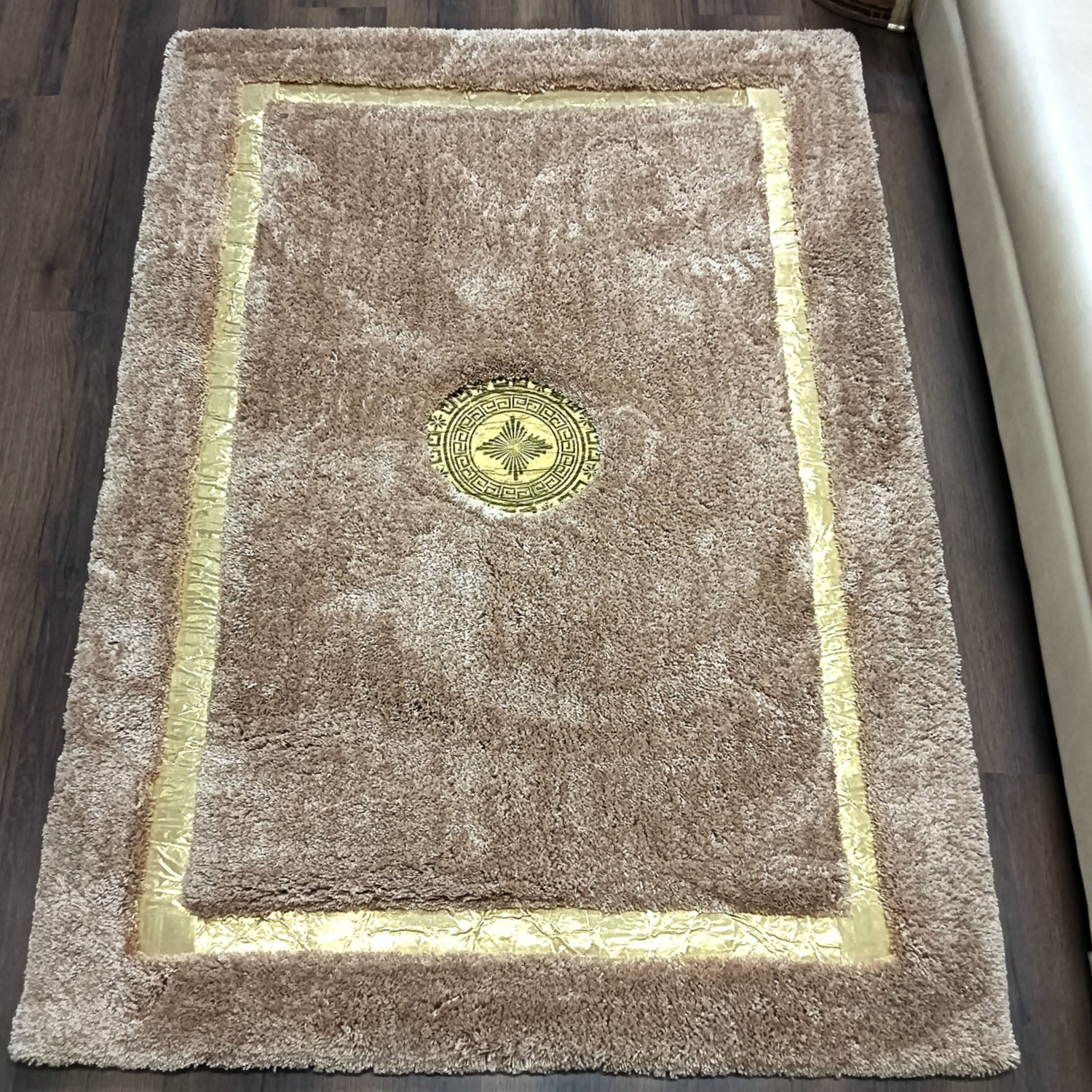 Avioni Divine Collection | Luxury Golden Touch With Beige/Brown Soft And Plush Handmade Living Room Rugs | Different Sizes | Carpet for Living Room