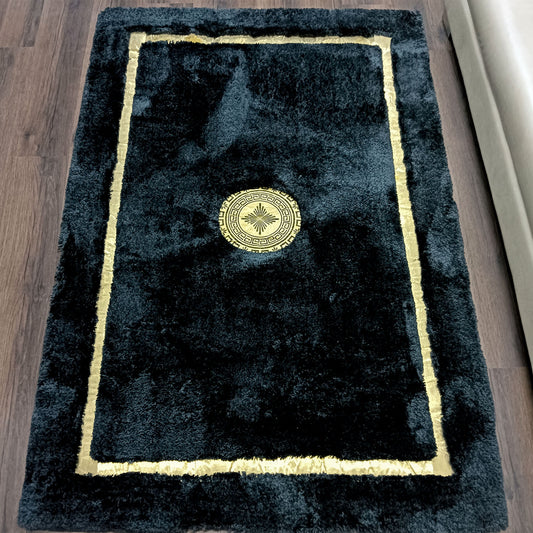 Avioni Divine Collection | Luxury Golden Touch With Black  Soft And Plush Handmade Living Room Rugs | Different Sizes | Carpet for Living Room