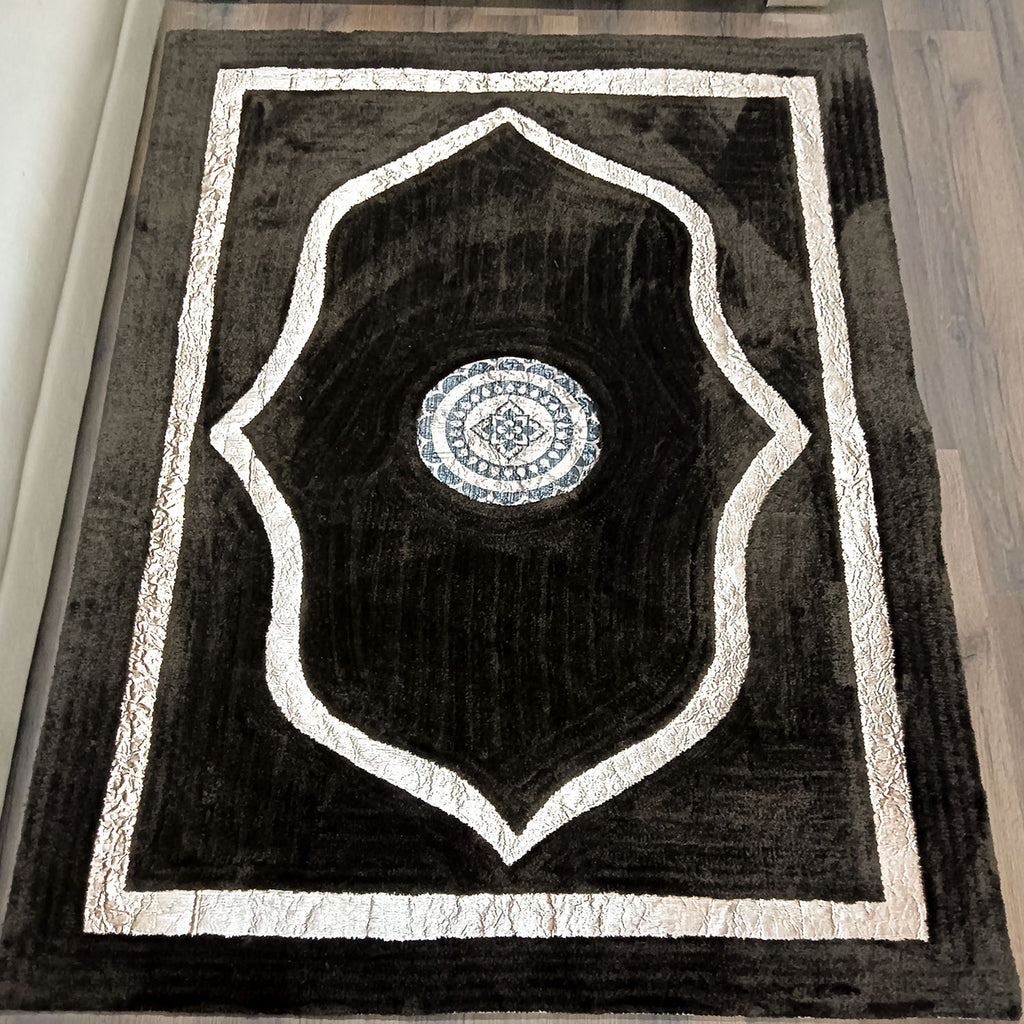 Avioni Divine Collection | Luxury Golden Touch With Coffee Ethnic Design Soft And Plush Handmade Living Room Rugs | Different Sizes | Carpet for Living Room