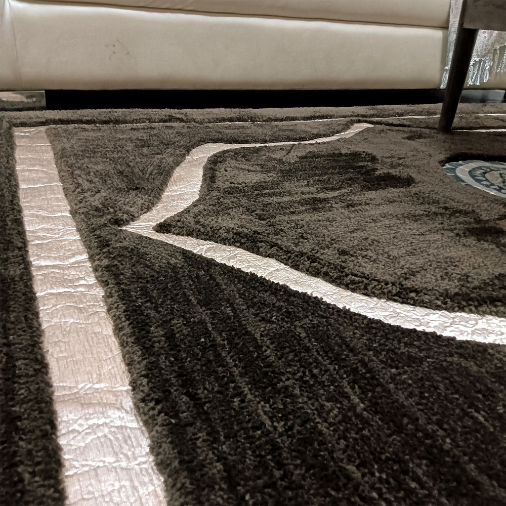 Avioni Divine Collection | Luxury Golden Touch With Coffee Ethnic Design Soft And Plush Handmade Living Room Rugs | Different Sizes | Carpet for Living Room