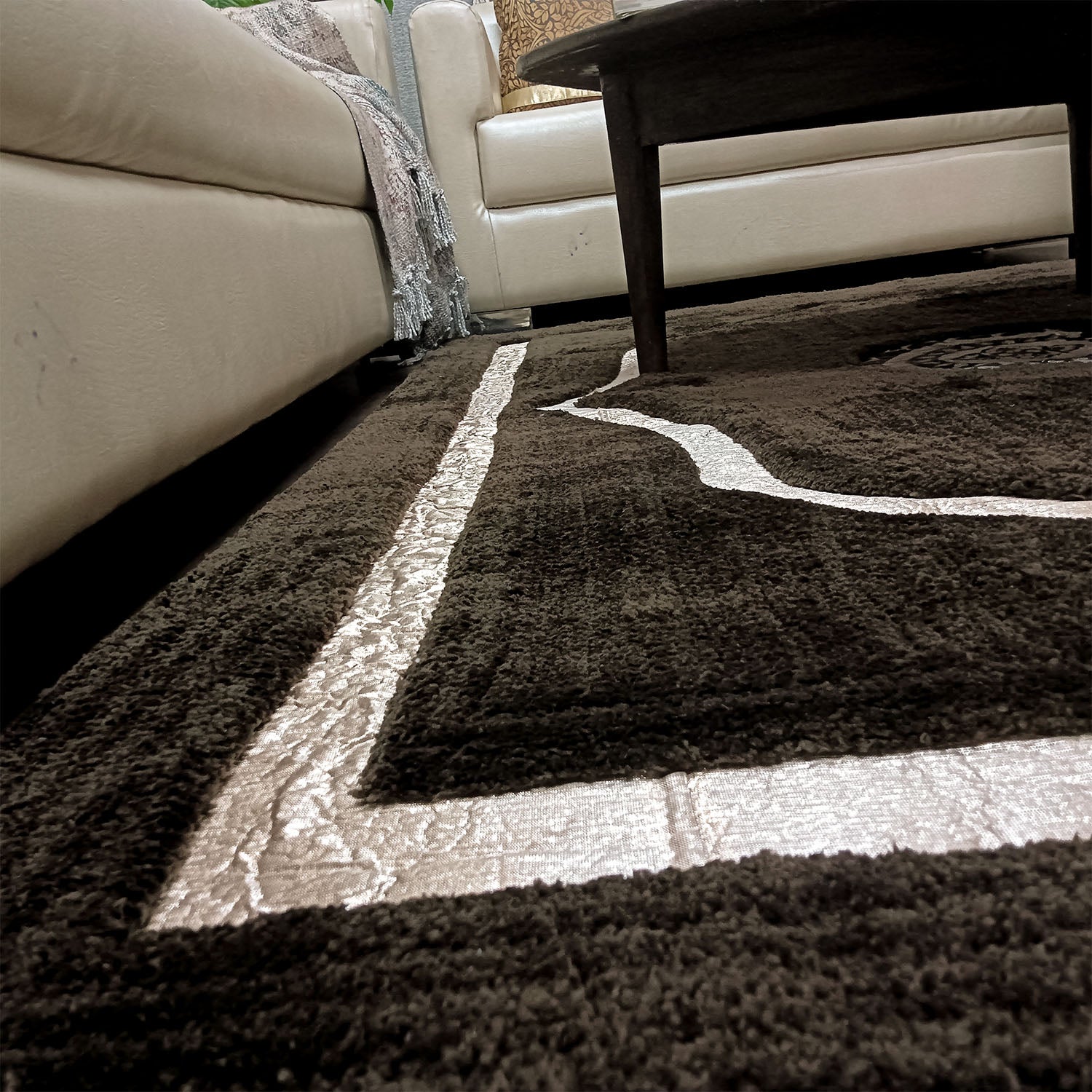 Avioni Divine Collection | Luxury Golden Touch With Coffee Ethnic Design Soft And Plush Handmade Living Room Rugs | Different Sizes | Carpet for Living Room