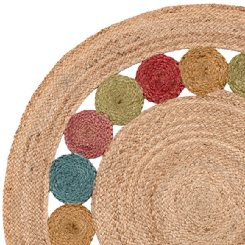 Avioni Home Eco Collection Round Jute Carpet – Braided Eco-friendly Circular Area Rug
